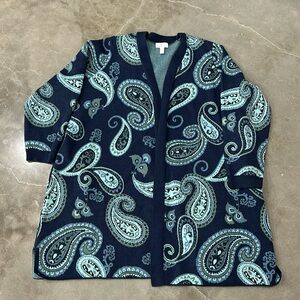 Plus size paisley cardigan
